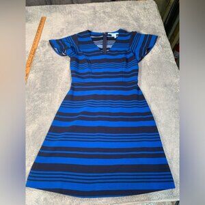 Draper James dress striped blue black small